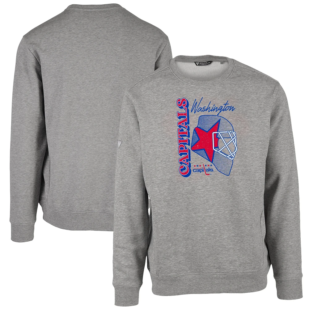 Men's Levelwear Heather Gray Washington Capitals Retro Zane Netminder Sweatshirt