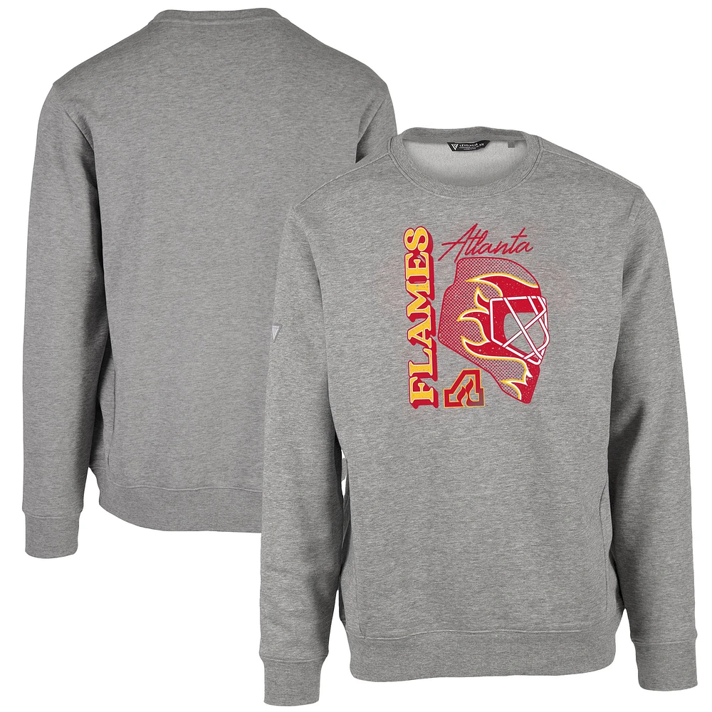 Men's Levelwear Heather Gray Atlanta Flames Retro Zane Netminder Sweatshirt