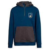 Men's Levelwear Navy Oakland Seals Throwback Retro Chicane Quarter-Zip Pullover Hoodie