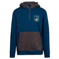 Men's Levelwear Navy Oakland Seals Throwback Retro Chicane Quarter-Zip Pullover Hoodie