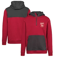 Men's Levelwear Red Detroit Wings Retro Chicane Quarter-Zip Pullover Hoodie