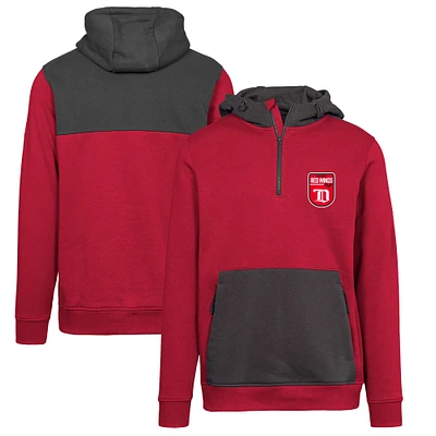 Men's Levelwear Red Detroit Wings Retro Chicane Quarter-Zip Pullover Hoodie