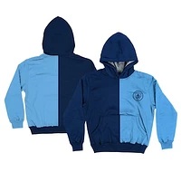 Youth Vive La Fete Navy/Sky Blue Manchester City Color Block Fleece Pullover Hoodie