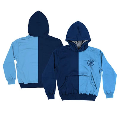 Youth Vive La Fete Navy/Sky Blue Manchester City Color Block Fleece Pullover Hoodie