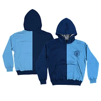 Youth Vive La Fete Navy/Sky Blue Manchester City Color Block Fleece Pullover Hoodie