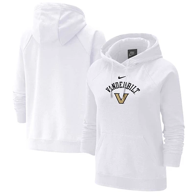 Women's Nike White Vanderbilt Commodores Varsity Raglan Tri-Blend Pullover Hoodie