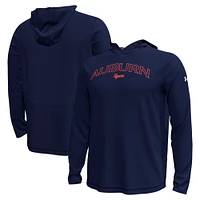 Men's Under Armour Navy Auburn Tigers Sideline Knockout Hoodie Long Sleeve T-Shirt