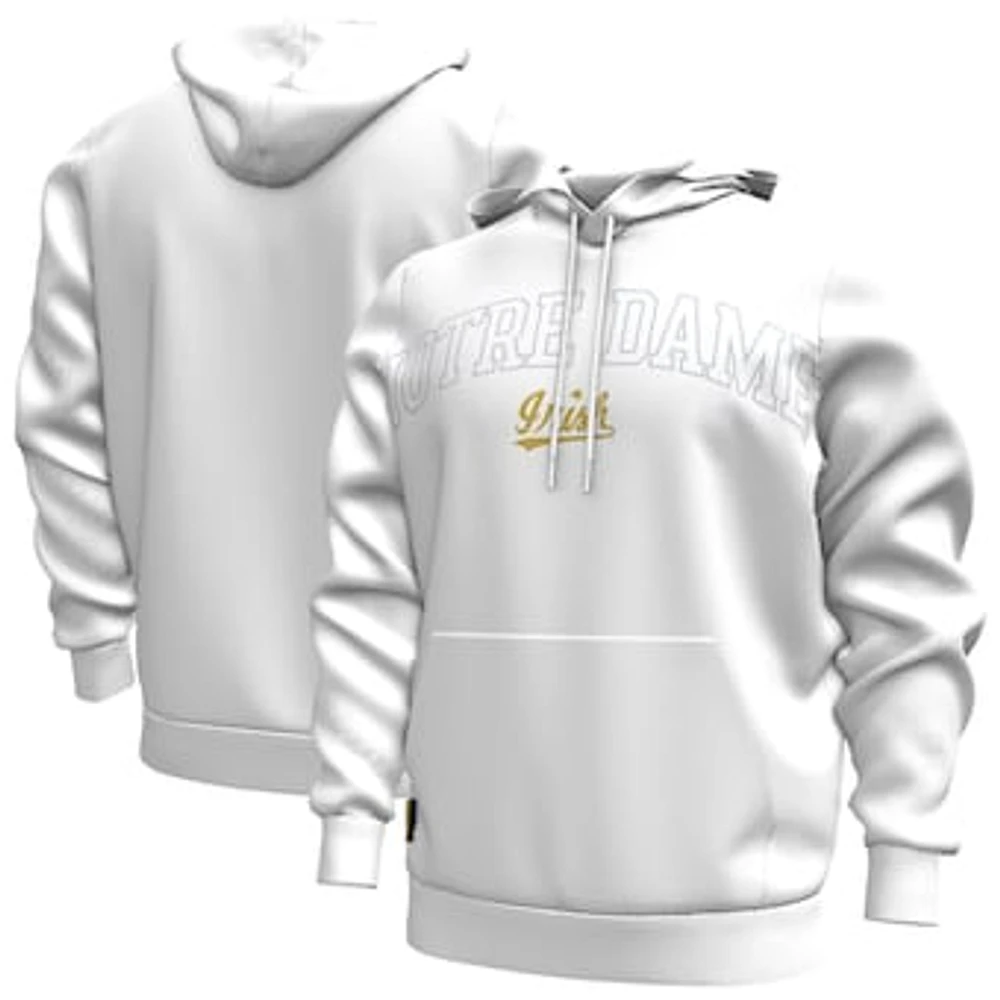 Men's Under Armour White Notre Dame Fighting Irish 2024 Sideline Essential Fleece Pullover Hoodie