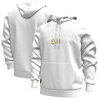 Men's Under Armour White Notre Dame Fighting Irish 2024 Sideline Essential Fleece Pullover Hoodie