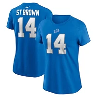 Women's Nike Amon-Ra St. Brown Detroit Lions Player Name & Number T-Shirt