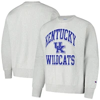 Men's Champion Heather Gray Kentucky Wildcats Vault Late Night Reverse Weave Pullover Sweatshirt