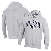 Men's Champion Heather Gray Penn State Nittany Lions Vault Late Night Reverse Weave Pullover Hoodie