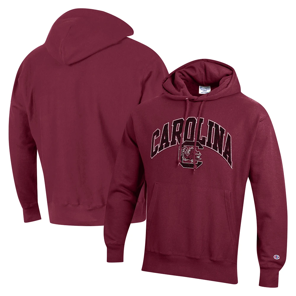 Men's Champion Garnet South Carolina Gamecocks Vault Late Night Reverse Weave Pullover Hoodie