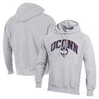 Men's Champion Heather Gray UConn Huskies Vault Late Night Reverse Weave Pullover Hoodie