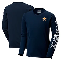 Youth Columbia Navy Houston Astros Terminal Tackle Long Sleeve T-Shirt