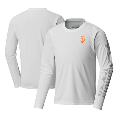 Youth Columbia White San Francisco Giants Terminal Tackle Long Sleeve T-Shirt