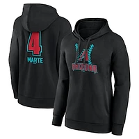 Women's Ketel Marte Black Arizona Diamondbacks Name & Number Fastball Pullover Hoodie