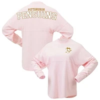 Women's Fanatics Pink Pittsburgh Penguins Spirit Jersey Long Sleeve T-Shirt