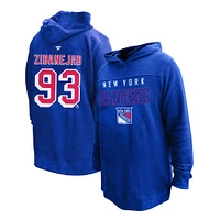 Women's Profile Mika Zibanejad Blue New York Rangers Plus Name & Number Thermal Pullover Hoodie