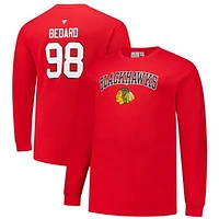 Men's Profile Connor Bedard Red Chicago Blackhawks Big & Tall Name Number Thermal Pullover Sweatshirt