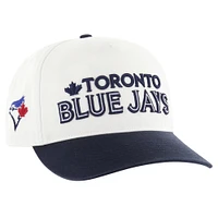 Men's '47 White/Navy Toronto Blue Jays Double Header Script Shot Hitch Adjustable Hat