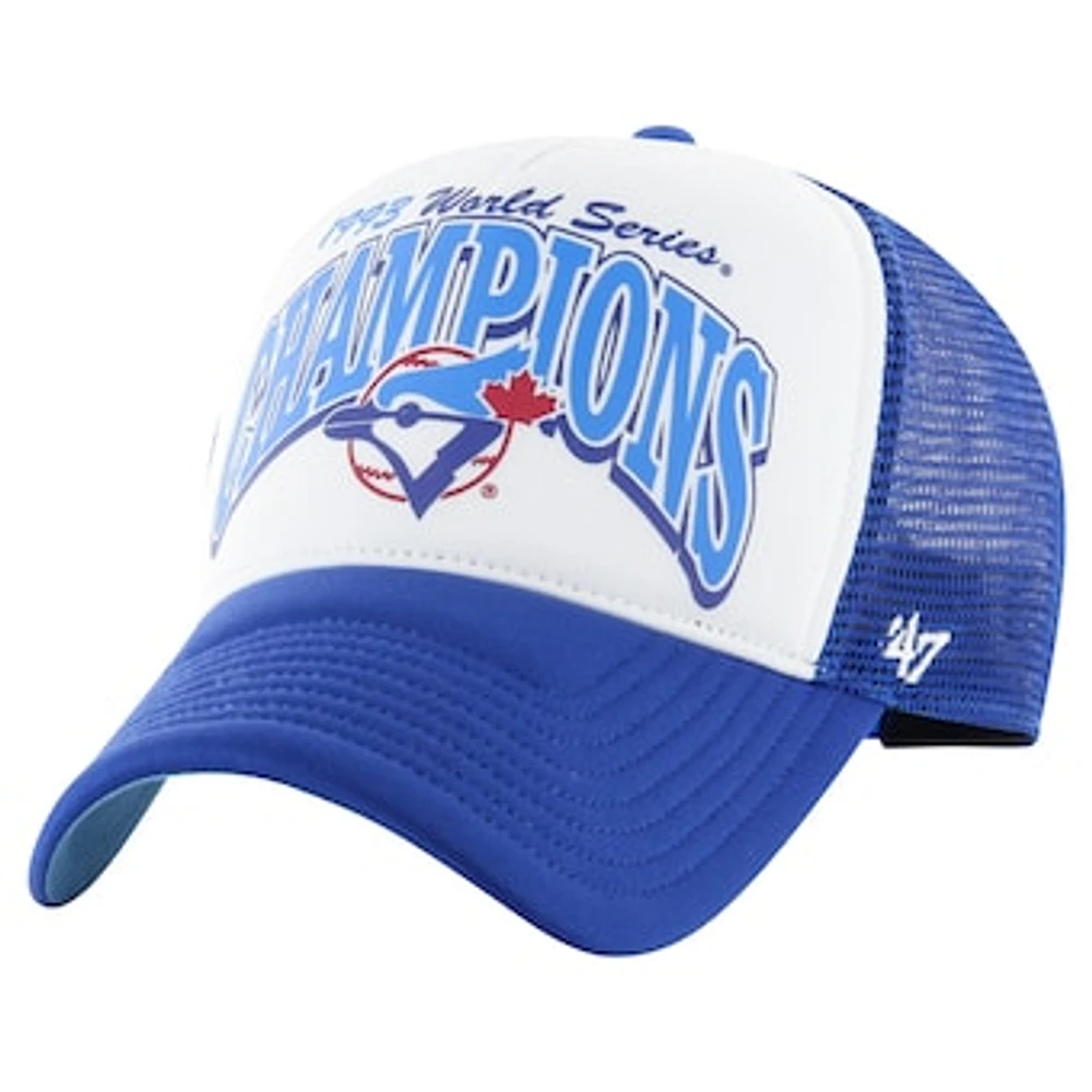 Men's '47 White/Royal Toronto Blue Jays Champ Offside Trucker Adjustable Hat