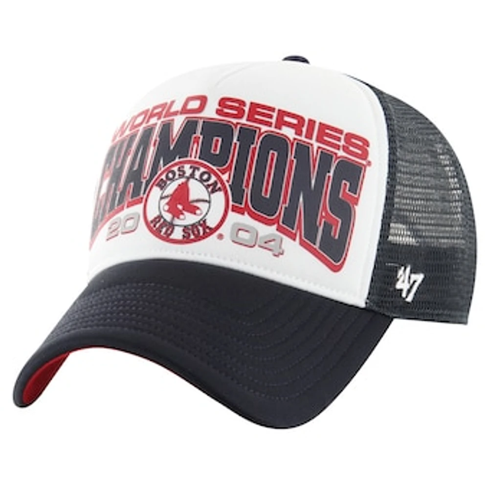 Men's '47 White/Navy Boston Red Sox Champ Offside Trucker Adjustable Hat