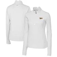 Women's Cutter & Buck White Vanderbilt Commodores Vault DryTec Traverse Stretch Quarter-Zip Top