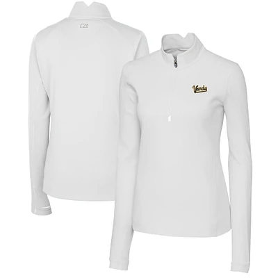 Women's Cutter & Buck White Vanderbilt Commodores Vault DryTec Traverse Stretch Quarter-Zip Top