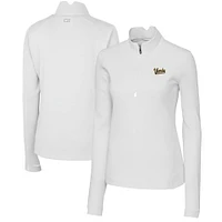 Women's Cutter & Buck White Vanderbilt Commodores Vault DryTec Traverse Stretch Quarter-Zip Top