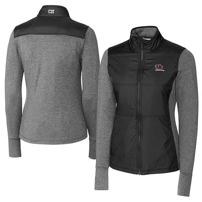 Women's Cutter & Buck Black South Carolina Gamecocks Vault DryTec Stealth Hybrid Quilted Full-Zip Windbreaker Jacket