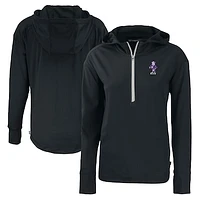 Women's Cutter & Buck Kansas State Wildcats Vault Daybreak Eco Recycled Half-Zip Hoodie