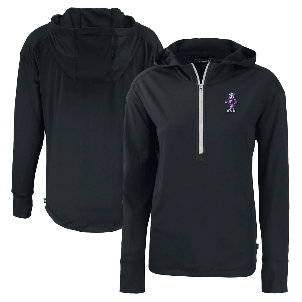 Women's Cutter & Buck Kansas State Wildcats Vault Daybreak Eco Recycled Half-Zip Hoodie
