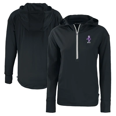 Women's Cutter & Buck Kansas State Wildcats Vault Daybreak Eco Recycled Half-Zip Hoodie