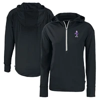 Women's Cutter & Buck Kansas State Wildcats Vault Daybreak Eco Recycled Half-Zip Hoodie