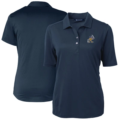 Women's Cutter & Buck Navy ETSU Buccaneers Vault DryTec Virtue Eco Pique Recycled Polo