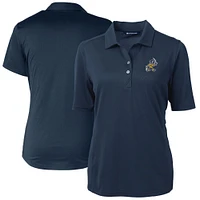 Women's Cutter & Buck Navy ETSU Buccaneers Vault DryTec Virtue Eco Pique Recycled Polo