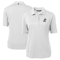 Women's Cutter & Buck White ETSU Buccaneers Vault DryTec Virtue Eco Pique Recycled Polo