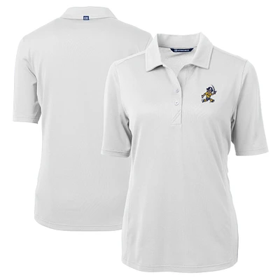 Women's Cutter & Buck White ETSU Buccaneers Vault DryTec Virtue Eco Pique Recycled Polo