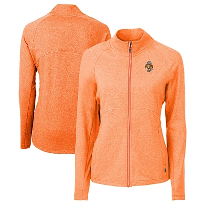 Women's Cutter & Buck Heather Tennessee Volunteers Vault Adapt Eco Knit Heather Recycled Full-Zip Jacket