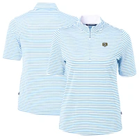 Women's Cutter & Buck Carolina Blue North Tar Heels Vault DryTec Virtue Eco Pique Stripe Recycled Top