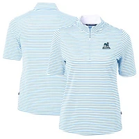 Women's Cutter & Buck  Light Blue Citadel Bulldogs Vault DryTec Virtue Eco Pique Stripe Recycled Top