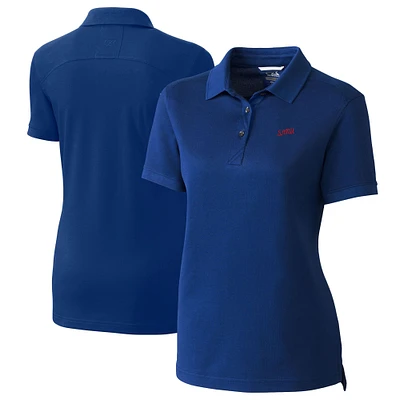 Women's Cutter & Buck  Royal SMU Mustangs Vault DryTec Advantage Tri-Blend Pique Womens Polo