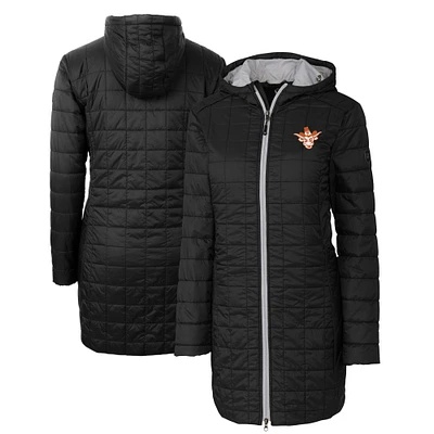 Women's Cutter & Buck  Black Texas Longhorns Vault Rainier Primaloft Eco Insulated Hooded Long Coat