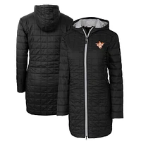 Women's Cutter & Buck  Black Texas Longhorns Vault Rainier Primaloft Eco Insulated Hooded Long Coat
