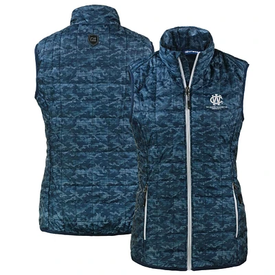 Women's Cutter & Buck  Navy George Washington University Vault Rainier PrimaLoft Womens Eco Insulated Full-Zip Printed Puffer Vest