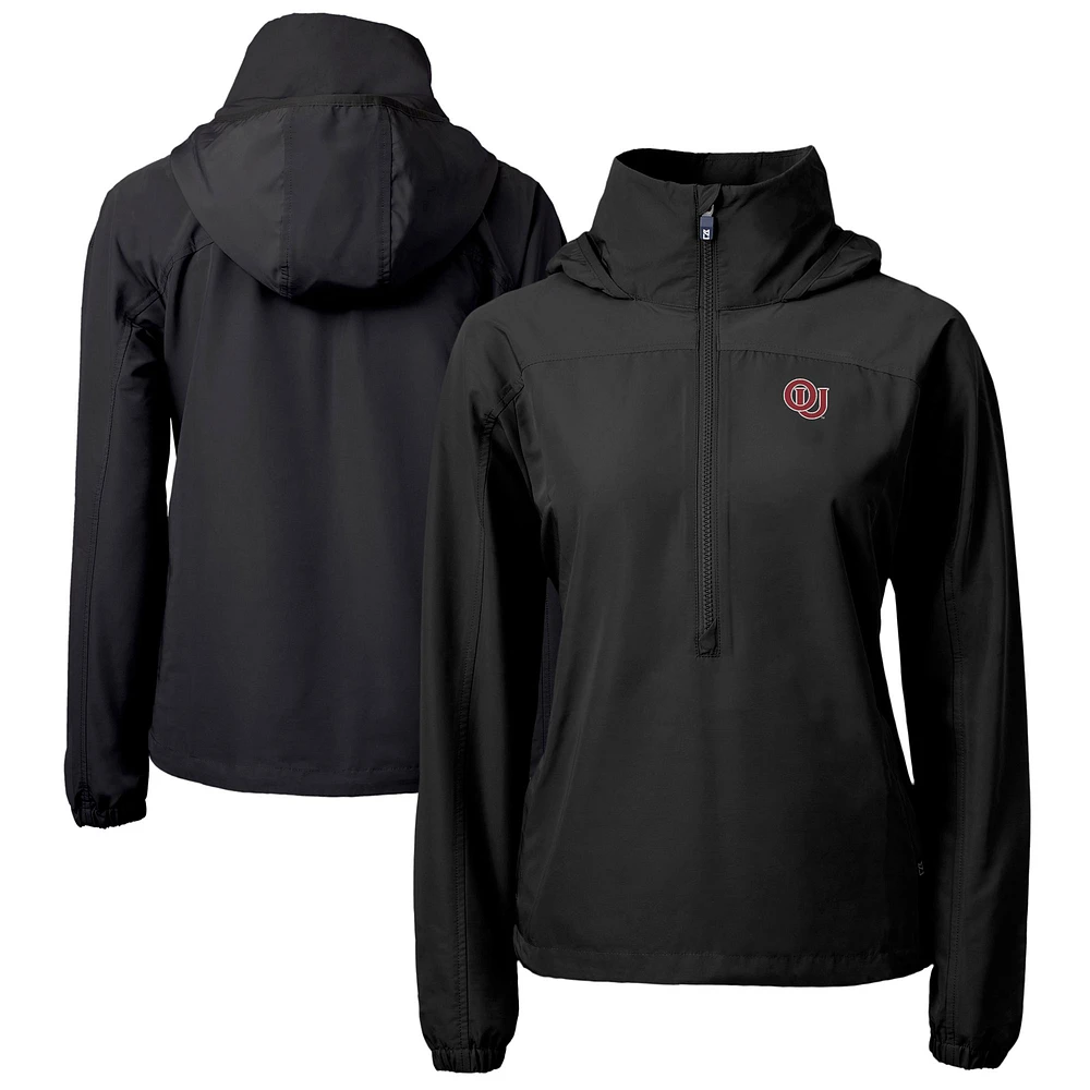 Women's Cutter & Buck Oklahoma Sooners Vault Charter Eco Recycled Half-Zip Anorak Jacket