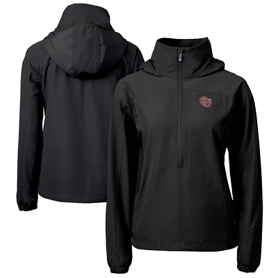 Women's Cutter & Buck Oklahoma Sooners Vault Charter Eco Recycled Half-Zip Anorak Jacket