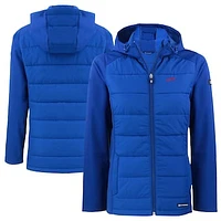 Women's Cutter & Buck  Royal SMU Mustangs Vault Evoke Hybrid Eco Softshell Recycled Full-Zip Hooded Jacket