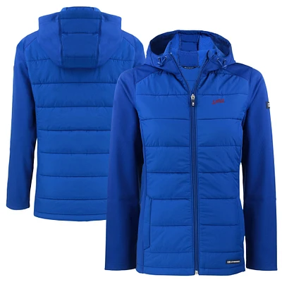 Women's Cutter & Buck  Royal SMU Mustangs Vault Evoke Hybrid Eco Softshell Recycled Full-Zip Hooded Jacket